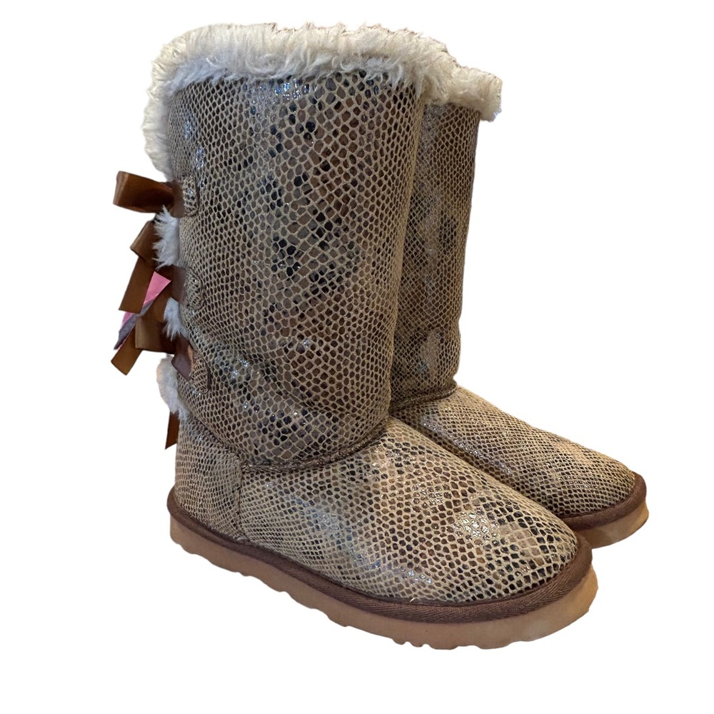 Australia Snakeskin Winter Faux Fur Boots 7
